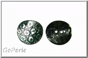 Knopf "Organic", 22mm, turquoise, Perlmutt, 1 Stk.