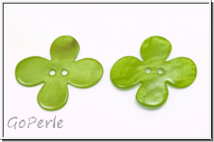 Knopf "Flower", 23mm, lime, Perlmutt, 1 Stk.