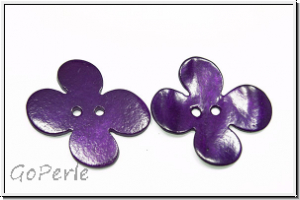 Knopf "Flower", 23mm, purple velvet, Perlmutt, 1 Stk.