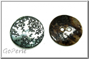 Knopf "Bl�mchen", 22mm, turquoise, Perlmutt, 1 Stk.