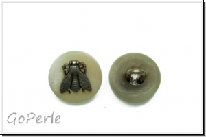 Knopf "Fliege", 15mm, natur, Kunststoff/Metall, 1 Stk.