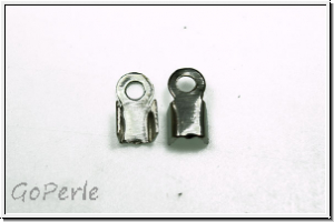 Crimpenden, 4mm, tarnish silberfb., Eisen, 2 Stk.