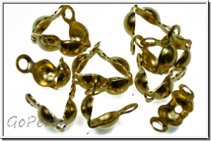Quetschkalotten, 4mm, feste �se, goldfb., Eisen, 10 Stk.
