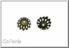 Perlenkappe "Sonnenstrahlen", 8,5x4mm, antikmessingfb., Messing (stamping), 10 Stk.