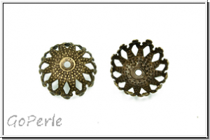 Perlenkappe "Sonnenstrahlen", 12x5mm, antikmessingfb., Messing (stamping), 10 Stk.