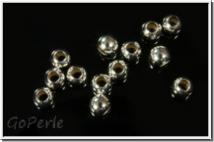 Silberperle "Kugel, glatt", 3,5mm, silberfb., 925er Silber, 1 Stk.