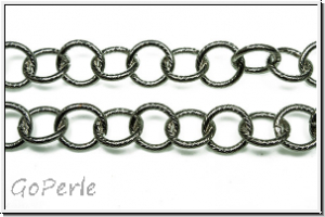 Kette "Structured Rings", 11x1,5, antiksilberfb., Metall, 1m