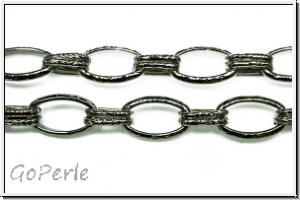 Kette "Linked Oval", 17x10/11x6, antiksilberfb., Metall, 1m