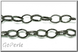 Kette "Pointed Oval", 11x8, antiksilberfb., Metall, 1m