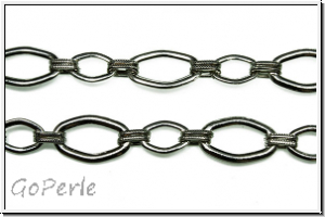 Kette "Linked Ovals", 16x10/11x8, antiksilberfb., Metall, 1m