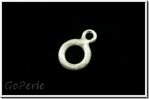 Ring geschlossen, doppelt, 8+3,5mm, silberfb. geb�rstet, 925er Silber, 1 Stk.
