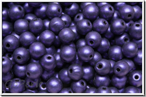 b�hm. Glasperle, rund, 4mm, purple, met., suede, 50 Stk.