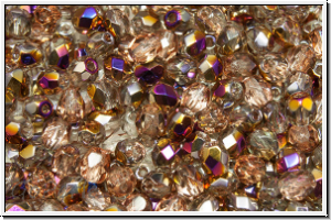 B�hm. Glasschliffperle, feuerpol., 4mm, crystal, trans., half sliperit, 50 Stk.