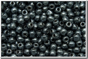 b�hm. Glasperle, rund, 2mm, hematite, met., 150 Stk.