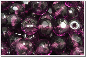 b�hm. Schliffperle, Donut, 4x6mm, amethyst, dk., trans., 20 Stk.