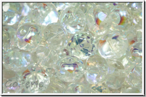 b�hm. Schliffperle, Donut, 5x7mm, crystal, trans., AB, 20 Stk.