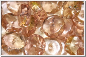 b�hm. Schliffperle, Rondell, 4x10mm, lachs, trans., 10 Stk.