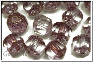 b�hm. Schliffperle, Rondell, 7x8mm, amethyst, lt., trans., gold, 10 Stk.