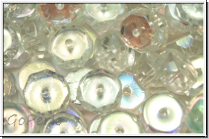 b�hm. Schliffperle, Rondell, 4x8mm, crystal, trans., AB, 10 Stk.
