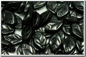 Bl�tter, 12x7mm, side-drilled, black, op., 25 Stk.
