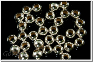 Silberperle "Kugel, glatt", 4,0mm, silberfb., 925er Silber, 5 Stk.