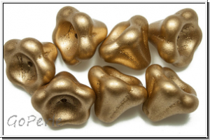 Flower "Big Bells", 10x13mm, gold, met., satin, 7 Stk.