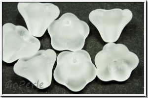 Flower "Big Bells", 10x13mm, crystal, trans., matte, 7 Stk.