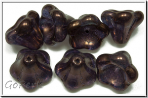 Flower "Big Bells", 10x13mm, crystal, trans., vega luster, 7 Stk.