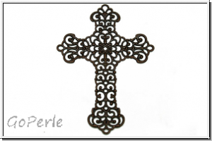 Verbinder "Kreuz", 52x37mm, antikkupferfb., Messing, 1 Stk.
