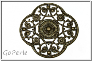 Verbinder "Rose", Stamping, 45x45mm, antikmessingfb., Messing, 1 Stk.