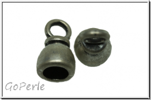 Endkappen "Glocke", 13,5x7,5mm, antiksilberfb., Messing, 2 Stk.