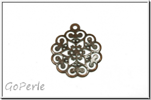 Anh�nger "Hilde", stamping, 17x15mm, antikkupferfb., Messing, 1 Stk.