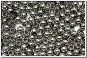 Spacer "Kugel, glatt", 3mm, stahlfb., Edelstahl, 50 Stk.