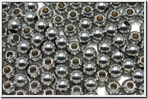 Spacer "Kugel, glatt", 4mm, stahlfb., Edelstahl, 50 Stk.