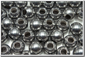 Spacer "Kugel, glatt", 6mm, stahlfb., Edelstahl, 25 Stk.