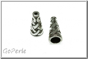 Perlenkappe (-cone) "Celtic", 18x8mm, antiksilberfb., Tibetsilber, 2 Stk.