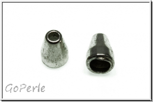 Perlenkappe (-cone) "Glatt", 11x8mm, antiksilberfb., Tibetsilber, 2 Stk.