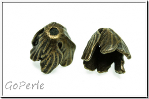 Perlenkappe (-cone) "Blooming Tulip", 17x16mm, antikmessingfb., Metall, 1 Stk.