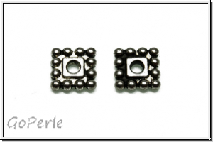 Spacer "Square Daisy", 7x1,7mm, anitksilberfb., Tibetsilber, 10 Stk.