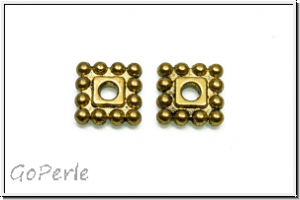 Spacer "Square Daisy", 7x1,7mm, antikgoldfb., Tibetsilber, 10 Stk.