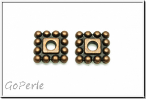 Spacer "Square Daisy", 7x1,7mm, antikkupferfb., Tibetsilber, 10 Stk.