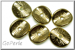 Spacer "gebogene Scheibe", 9,5x2,3mm, goldfb., Metall, 10 Stk.