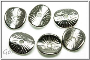 Spacer "gebogene Scheibe", 9,5x2,3mm, silberfb., Metall, 10 Stk.