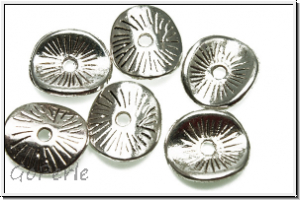 Spacer "gebogene Scheibe", 9,5x2,3mm, antiksilberfb., Metall, 10 Stk.