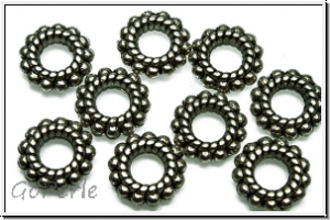 Spacer "India", 2x8mm, antiksilberfb., Tibetsilber, 10 Stk.