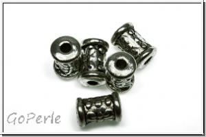 Spacer "Kleine Tonne", 7x5mm, antiksilberfb., Tibetsilber, 10 Stk.