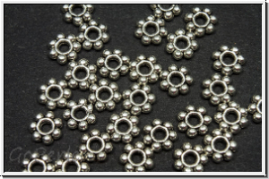 Spacer "Daisy", 4x1mm, anitksilberfb., Tibetsilber, 50 Stk.
