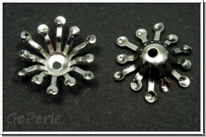 Perlenkappe "Strahlenkranz", 4x12mm, silberfb., Eisen, 5 Stk.