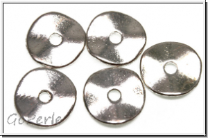 Spacer "gewellte Scheibe", 9,8x1,5mm, silberfb., Tibetsilber, 10 Stk.