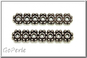 Steg "Daisy", 7-Loch, f�r Kette/Armband, 23x5mm, antiksilberfb., Tibetsilber, 1 Stk.